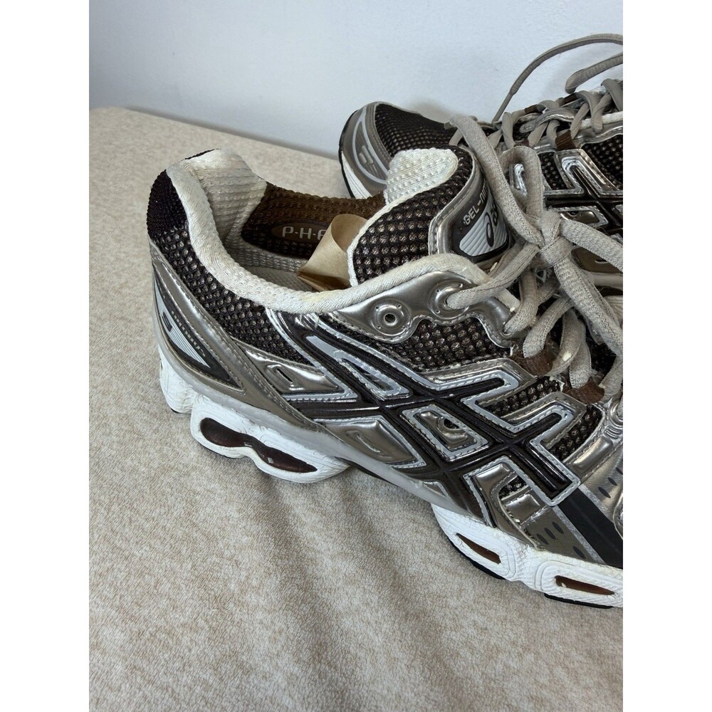 Asics Gel Nimbus Cush Suede Mesh Womens Sneakers In Silver Brown Sz 10 - Picture 4 of 13